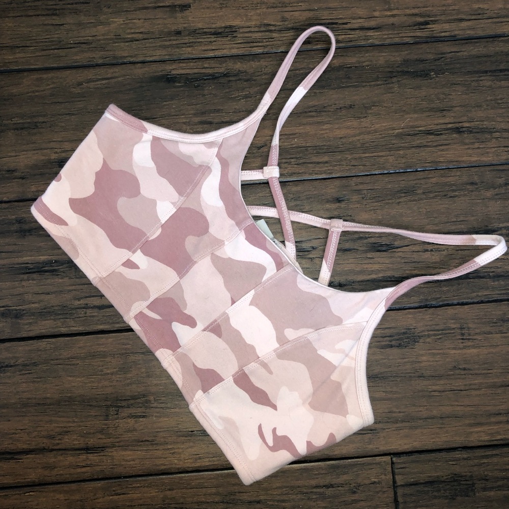 Pink sports bra